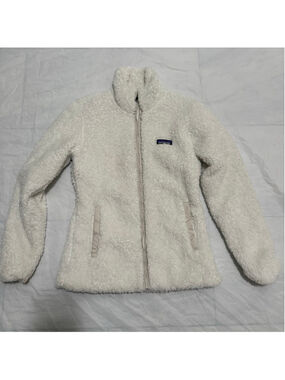 Patagonia White Sherpa Fleece Full-Zip Jacket Size Small